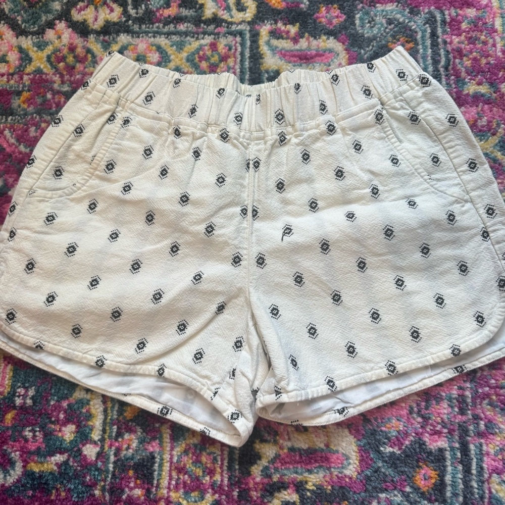 Madewell White Patterned High Waist Shorts